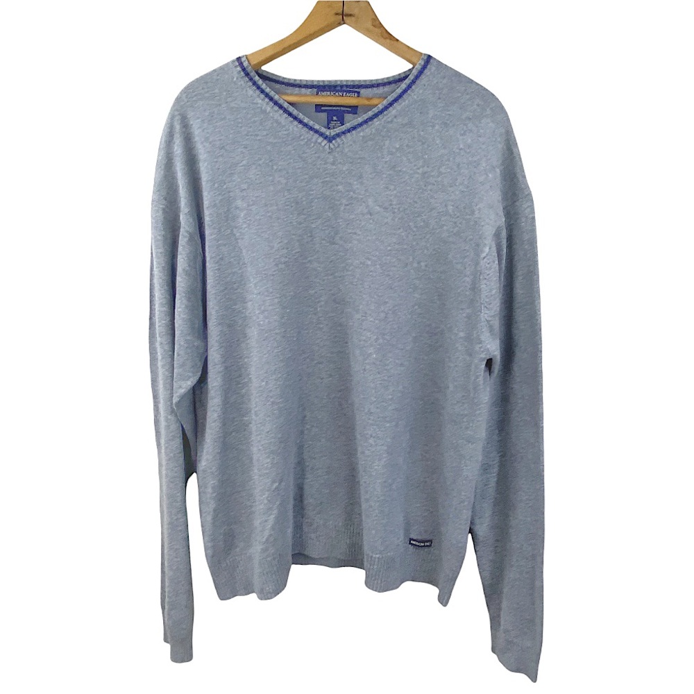American Eagle Outfitters Heather Gray V-Neck Jersey Knit Sweater Men’s XL